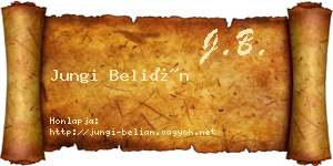 Jungi Belián névjegykártya